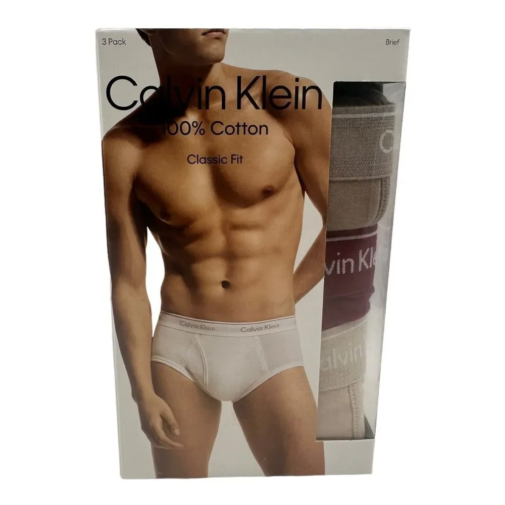 Men 3-Pack Calvin Klein‎ CK Cotton Briefs Classic Fit Underwear Multi 2XL